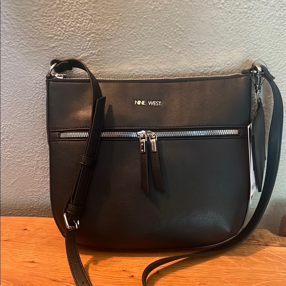 Nine West Black Shoulder Bag with Silver Details